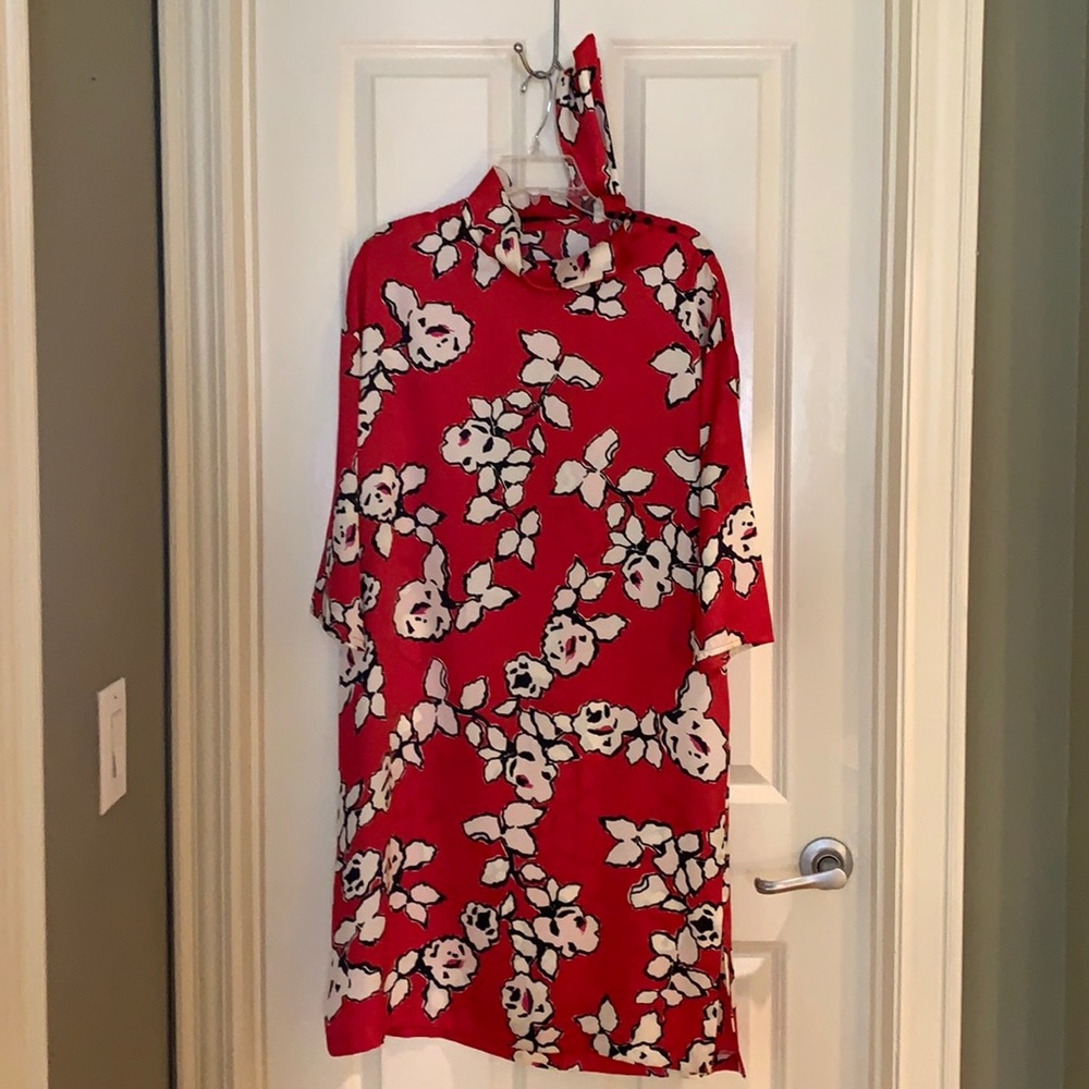 Red Floral Zara Dress